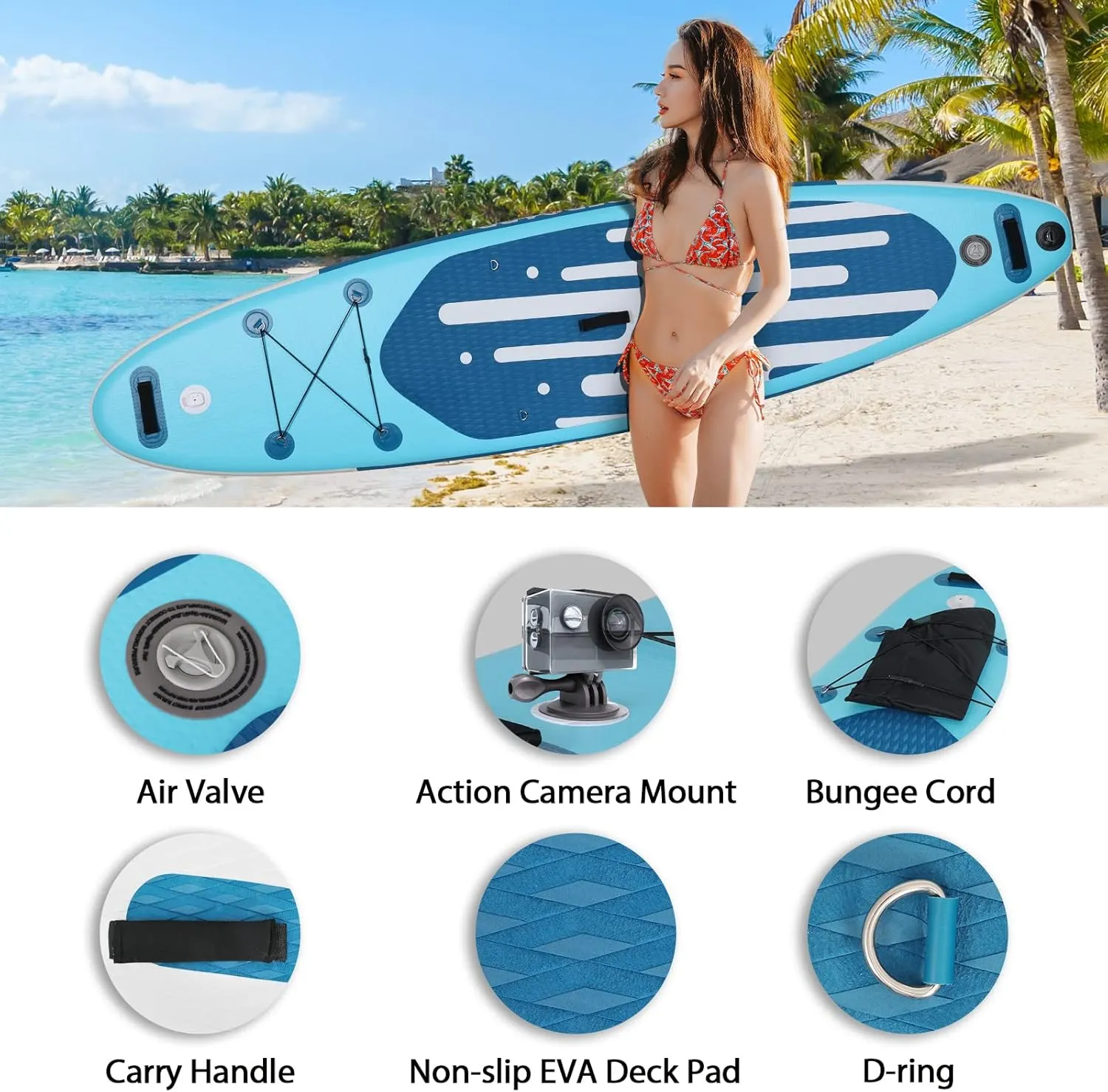 YUSING Inflatable Stand Up Paddle Board with Kayak Seat, Non-Slip Deck SUP Paddle Board with Premium Kayak, Portable Standing Boat for Youth & Adult