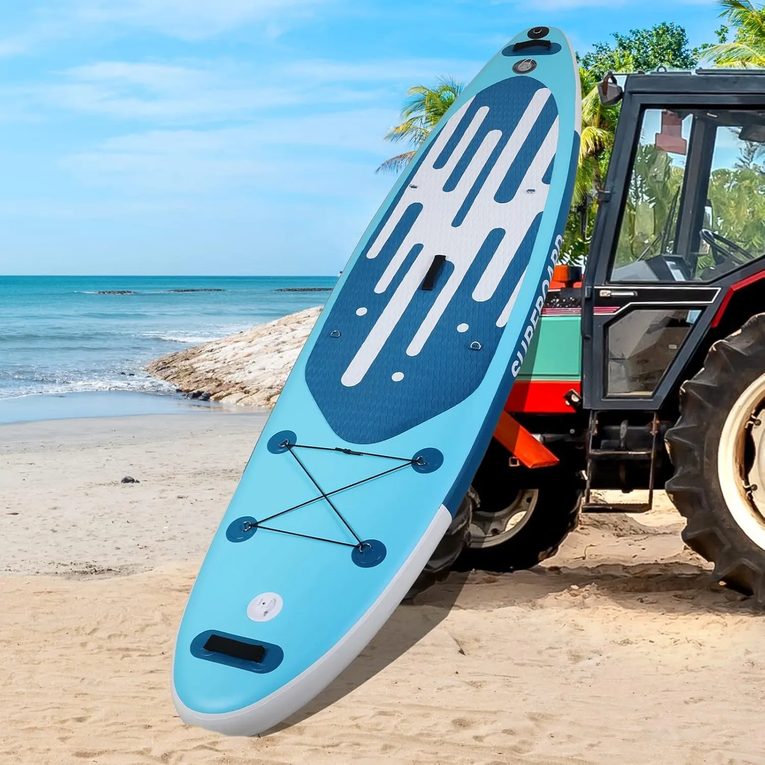 YUSING Inflatable Stand Up Paddle Board with Kayak Seat, Non-Slip Deck SUP Paddle Board with Premium Kayak, Portable Standing Boat for Youth & Adult
