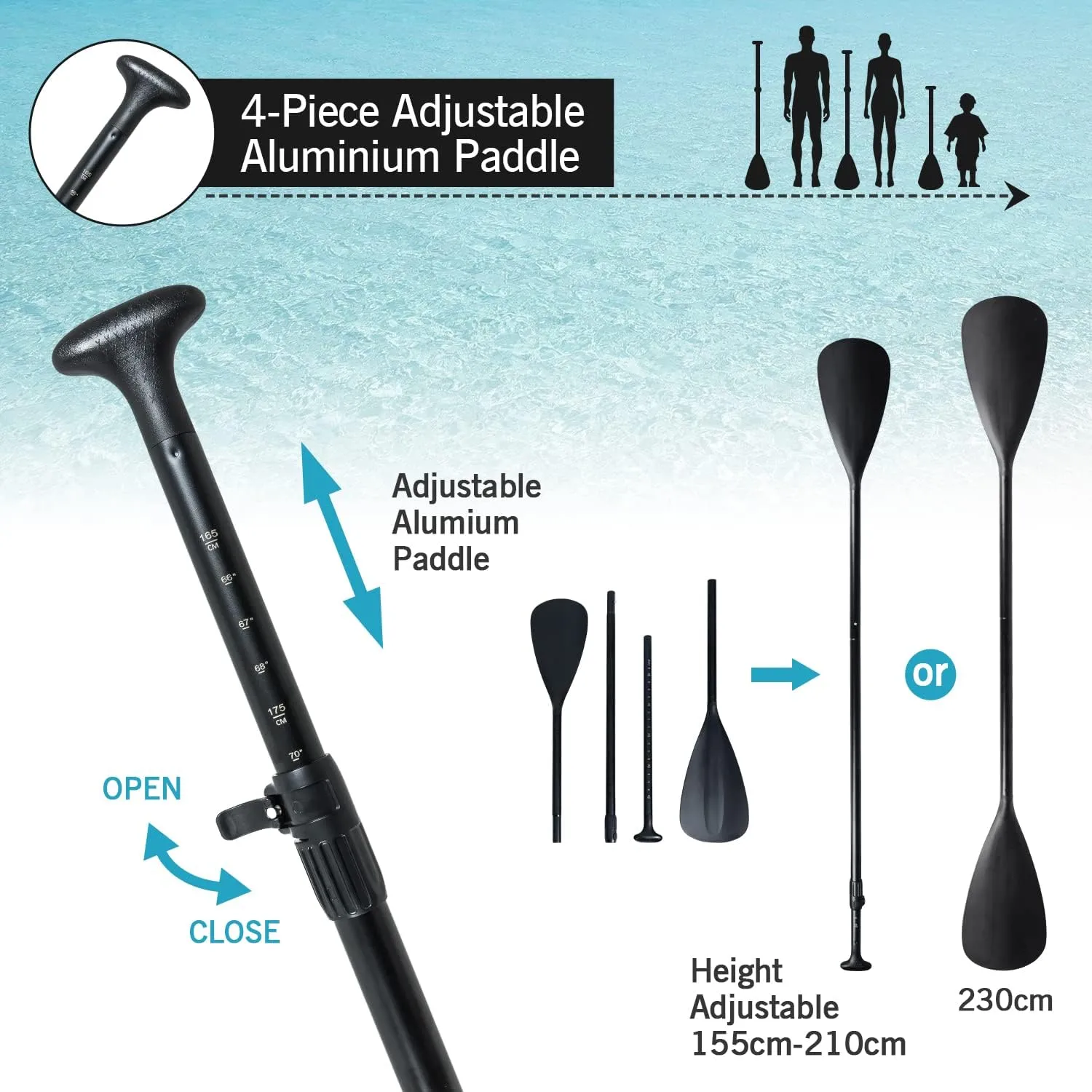 YUSING Inflatable Stand Up Paddle Board with Kayak Seat, Non-Slip Deck SUP Paddle Board with Premium Kayak, Portable Standing Boat for Youth & Adult